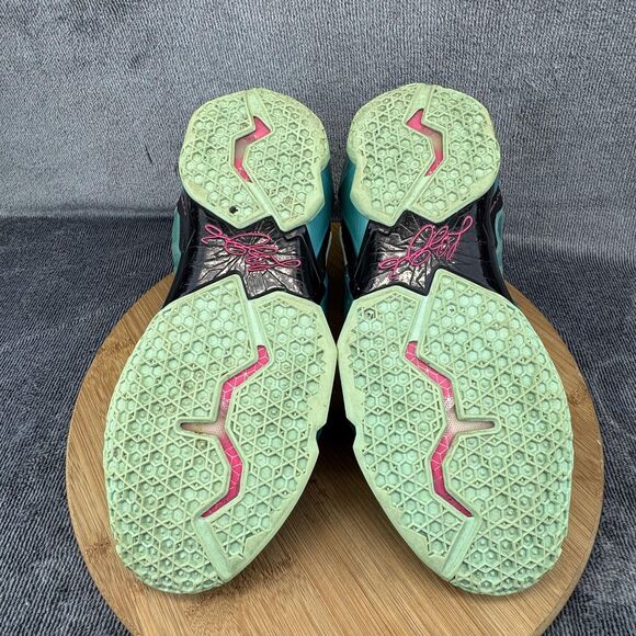 Nike LeBron 11 South Beach Shoes Mens Size 9 Teal Black Basketball 616175-330 - Picture 8 of 11